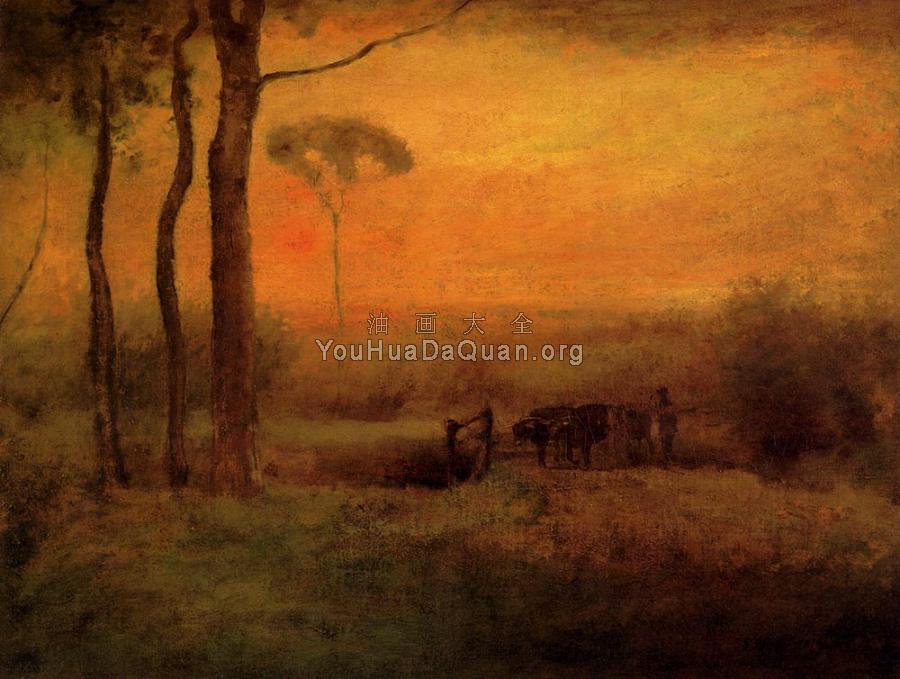 Pastoral Landscape At Sunset - 乔治·英尼斯